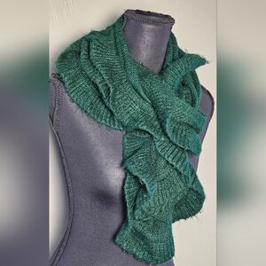 [Gap] Vintage Cashmere Blend >> Ruffle/Wavy Hunter Green ❄️ Scarf ❄️